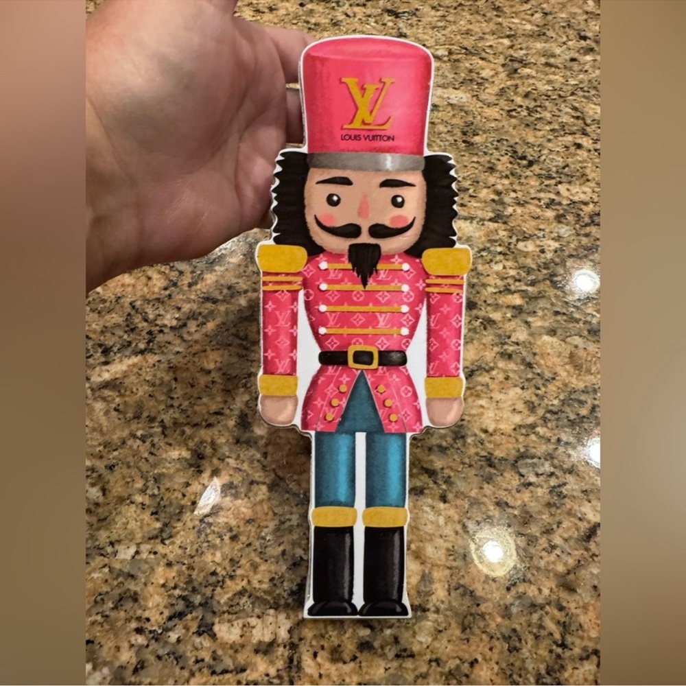 Louis Vuitton Pink Standing Wooden Nutcracker Decor